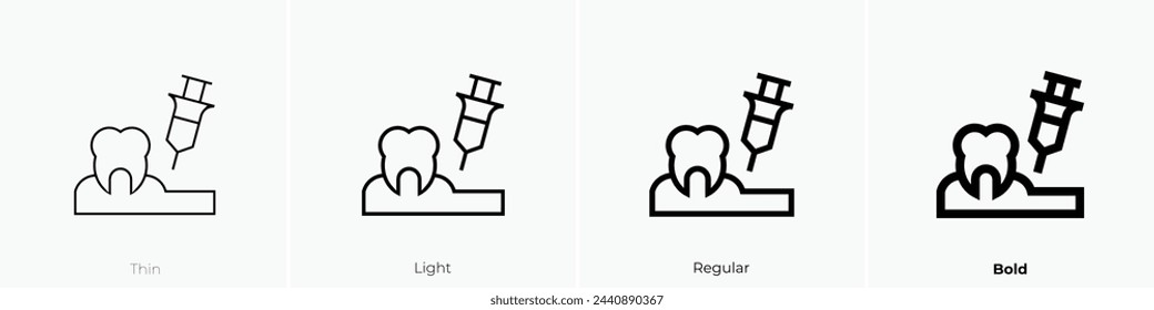 anesthesia icon. Thin, Light Regular And Bold style design isolated on white background