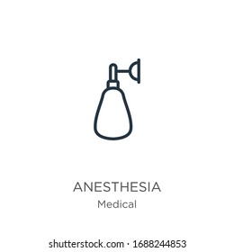 Anesthesia icon. Thin linear anesthesia outline icon isolated on white background from medical collection. Line vector sign, symbol for web and mobile