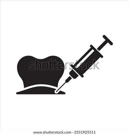 Anesthesia injection icon. Vector and glyph