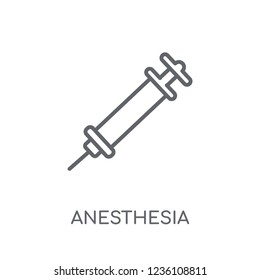 Anesthesia linear icon. Modern outline Anesthesia logo concept on white background from Dentist collection. Suitable for use on web apps, mobile apps and print media.