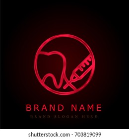 Anesthesia red chromium metallic logo