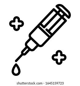 Anesthesia syringe icon. Outline anesthesia syringe vector icon for web design isolated on white background