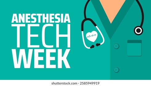 Anesthesia Tech Week background banner or poster design template. observed every year in March. Holiday concept. Use to any Template, card, poster, placard, template.