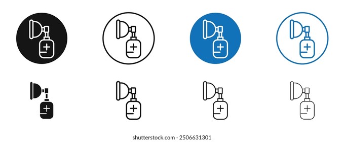 Icono de Vector de anestesia en colores negro y azul