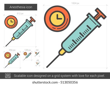 Anesthesia vector line icon isolated on white background. Anesthesia line icon for infographic, website or app. Scalable icon designed on a grid system.