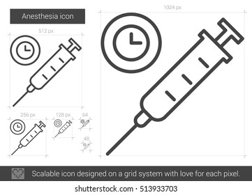 Anesthesia vector line icon isolated on white background. Anesthesia line icon for infographic, website or app. Scalable icon designed on a grid system.