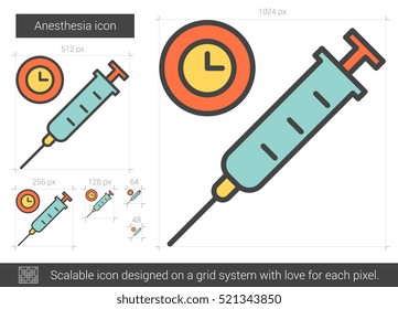 Anesthesia vector line icon isolated on white background. Anesthesia line icon for infographic, website or app. Scalable icon designed on a grid system.