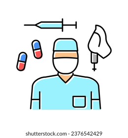 anesthesiologist anesthesia tool and drug color icon vector. anesthesiologist anesthesia tool and drug sign. isolated symbol illustration