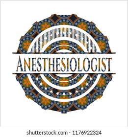 Anesthesiologist arabesque style emblem. arabic decoration.
