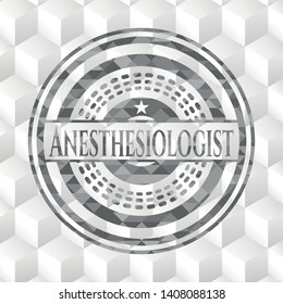 Anesthesiologist grey emblem with cube white background