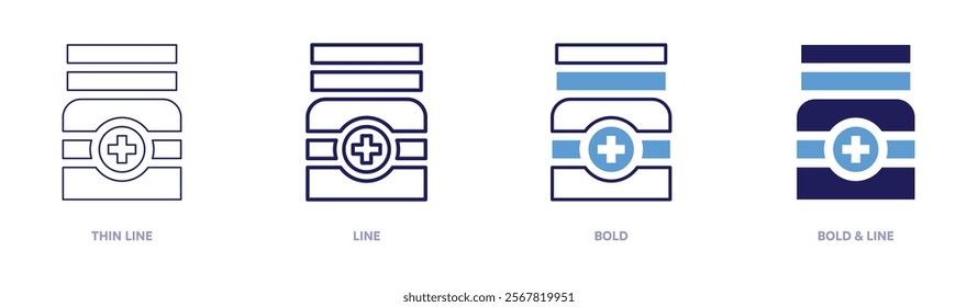 Anesthesiologist icon in 4 different styles. Thin Line, Line, Bold, and Bold Line. Duotone style. Editable stroke.