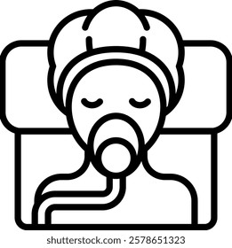 Anesthesiology Icon Line Vector Illustration