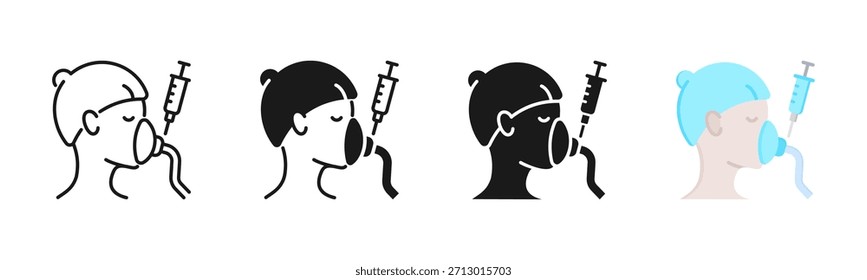 Icono de la anestesiología, sistema multi del icono de los estilos