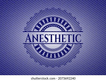Anesthetic badge with jean texture. Vector Illustration. Detailed. 