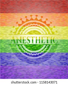 Anesthetic lgbt colors emblem 
