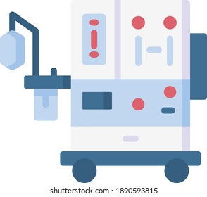 Anesthetic machine inside the modern operating room.