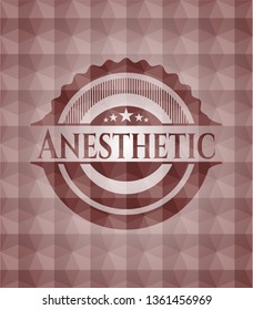 Anesthetic red emblem with geometric pattern. Seamless.