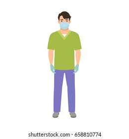 Anesthetist medical specialist isolated vector illustration on white background