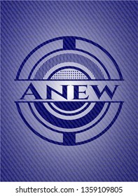 Anew emblem with denim high quality background