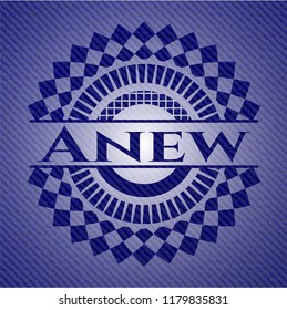 Anew emblem with jean background