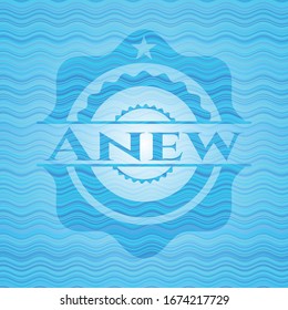 Anew water wave badge. Vector Illustration. Detailed.