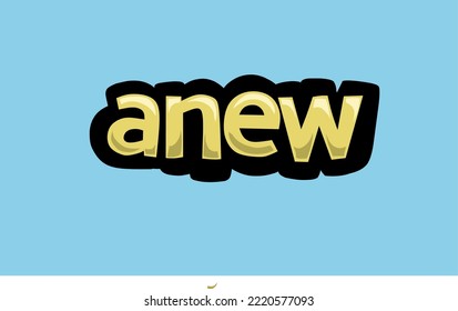 ANEW writing vector design on a blue background very simple and very cool