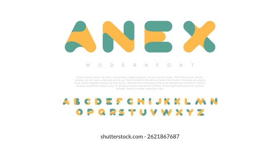 Anexe Futura fonte do alfabeto moderno. Fontes de estilo urbano de tipografia para esporte, tecnologia, digital, design de logotipo de filme