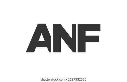 ANF logo design template with strong and modern bold text. Initial based vector logotype featuring simple and minimal typography. Trendy company identity ideal for businesses brand presence.