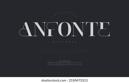 Anfonte typography beauty fashion elegant minimalist serif italic fonts decorative wedding vintage retro logos. Minimal luxury font alphabet logo. Vector illustration