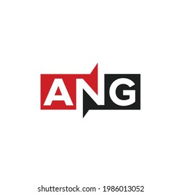 ANG Letter Red Logo Design Vector