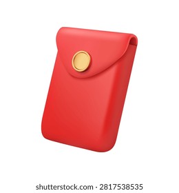 Ang pau, isolated red packet or hangbao envelope for chinese new year celebration. Vector realistic gift or money given on special holidays or occasions, weddings and birthday, graduations