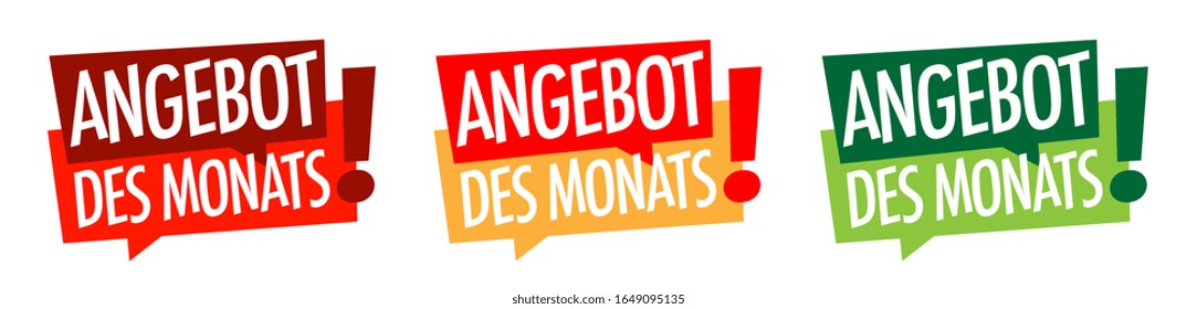 Angebot des Monats, Offer of the month in German language