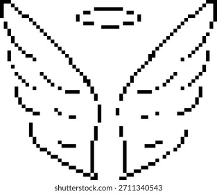 Angel 8-bit pixel icon. Vector illustration.