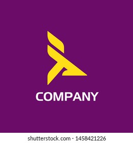 Angel abstract logo that looks like letter A or P as well. simple modern and strong. can be used for product or fashion brand, for esport or sport team, entertainment and media, fitness and gym