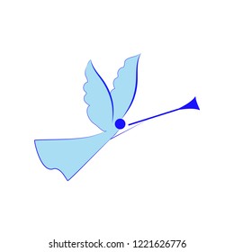 Angel abstract silhouette. Biblical personage. Religion symbol christmas season, holiday easter and love. Colorful template for printed, banner, greeting card. Design element. Vector illustration