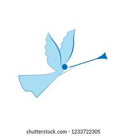 Angel abstract silhouette. Biblical personage. Religion symbol christmas season, holiday easter and love. Colorful template for printed, banner, greeting card. Design element. Vector illustration