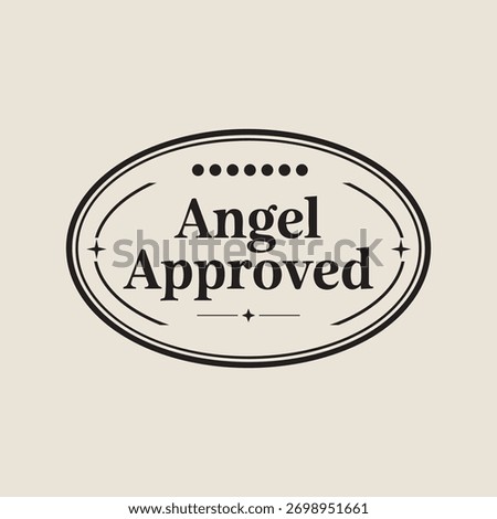 Angel Approved Oval Stamp vector design