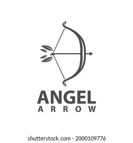 Angel Arrow Logo Design Vector
