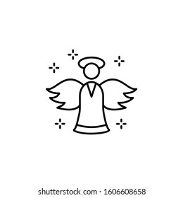 Angel, avatar icon. Simple line, outline vector of new year icons for ui and ux, website or mobile application