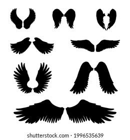 Angel or bird wings collection vector. png and jpeg files isolated on white background.