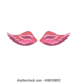 Angel or bird wings ornamental silhouette. Vector illustration isolated on white background. 