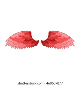 Angel or bird wings ornamental silhouette. Vector illustration isolated on white background.