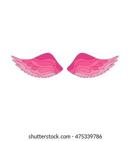 Angel or bird wings ornamental silhouette. Vector illustration isolated on white background. 