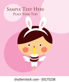 angel birthday greeting card