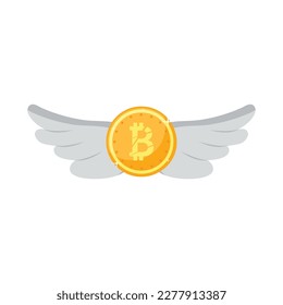 Angel Bitcoin Flat vector icon which can easily modify or edit 