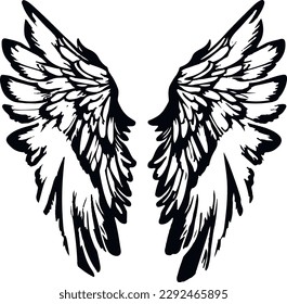 Angel Black and White tattoo