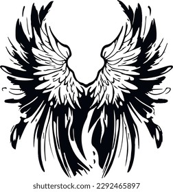 Angel Black and White tattoo