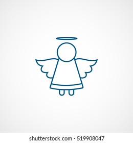 Angel Blue Line Icon On White Background