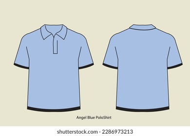 Angel Blue Polo Shirt Design Template