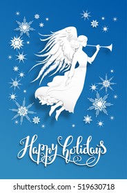 Angel in a blue sky
